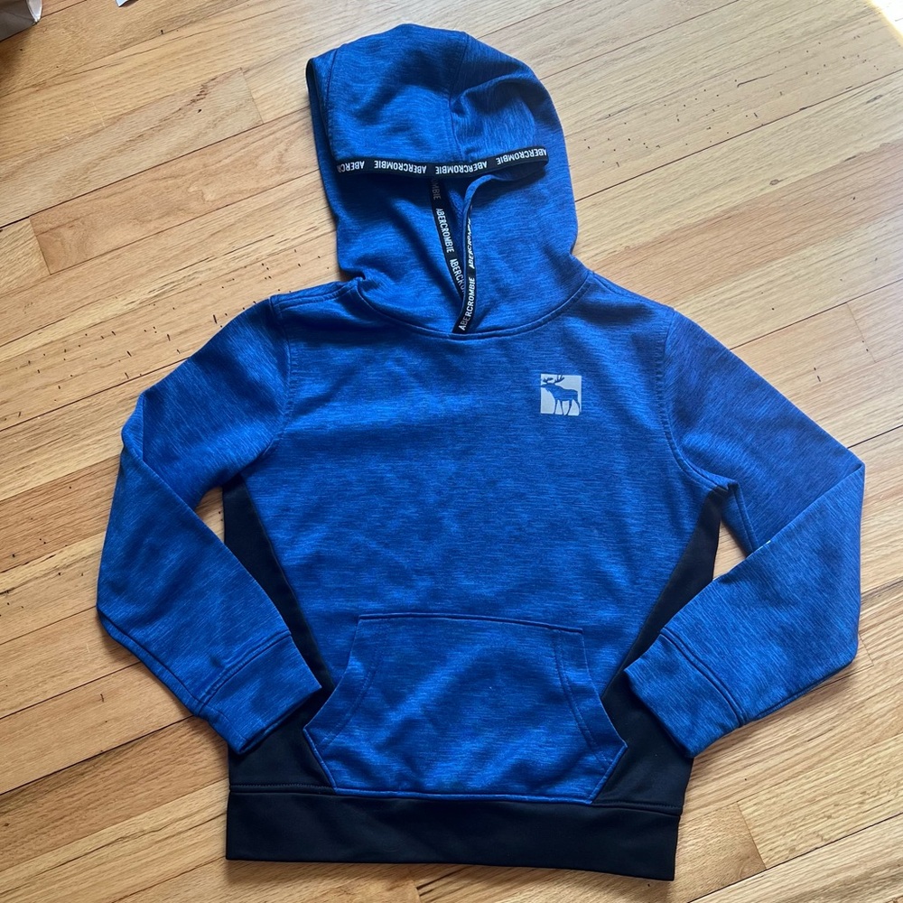 Abercrombie Kids Blue and Black Hoodie Sweatshirt size 7/8